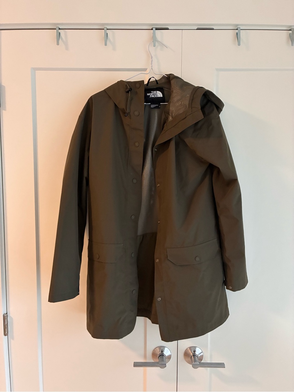 The North Face Olive Green Waterproof Hooded Raincoat